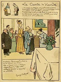 Rations Prints: Cartoon, The meat card, WW1