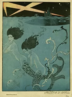 Images Dated 29th July 2015: Cartoon, Mermaids and U-Boats, WW1
