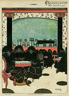 Bereavement Prints: Cartoon, The Merry Widows, WW1