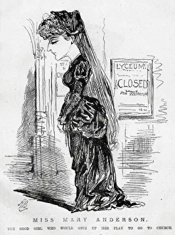 Morals Gallery: Cartoon, Miss Mary Anderson, actress