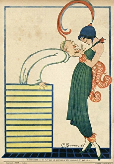 Mistinguett Gallery: Cartoon, Mistinguett meets Voltaire