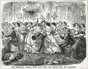 Kissing Prints: Cartoon, The Mistletoe Bough (Leap Year)