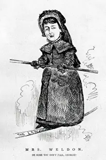 Cartoon, Mrs Weldon, in litigation again