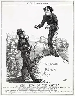 Cartoon, A New King of the Castle (Disraeli and Gladstone) Cartoon, A New King of the Castle (Disraeli and Gladstone)