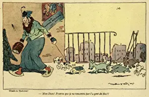 Cartoon, New taxes on dogs, WW1