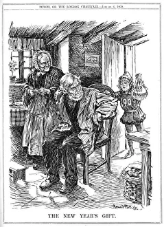 Images Dated 22nd July 2016: Cartoon, The New Years Gift (old age pensions)