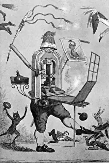 1829 Prints: Cartoon of the newspaper press, 1829