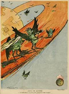 Saturn Prints: Cartoon, The opinion of Saturn, WW1