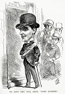 Cartoon, outside the Gaiety Theatre, London