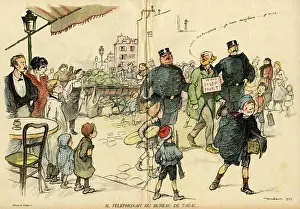 Caught Prints: Cartoon, He was phoning from the tobacco shop, WW1