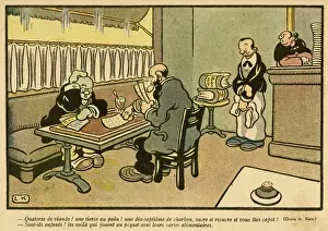 Waiters Prints: Cartoon, Playing cards, WW1
