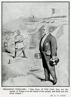Cartoon, Poincare and Kaiser, WW1