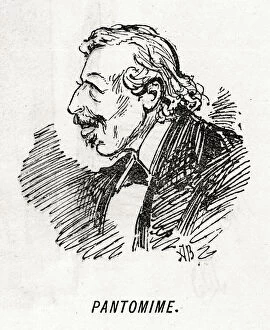 Cartoon portrait, E L Blanchard, English writer