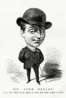 Halls Prints: Cartoon portrait, Mr John Dallas, actor