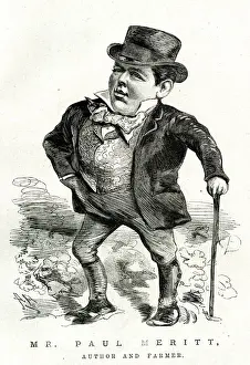 Acte Prints: Cartoon portrait, Mr Paul Meritt, author and farmer