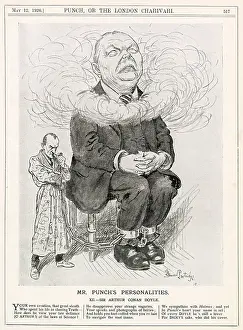 Conan Prints: Cartoon portrait, SIR ARTHUR CONAN DOYLE (1859 - 1930)