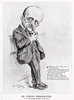 Barrie Prints: Cartoon portrait, SIR JAMES MATTHEW BARRIE (1860 - 1937)