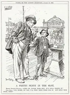 Previous Prints: Cartoon, A Pretty Penny in the Slot -- Baldwin asks John Bull for national investment in mines