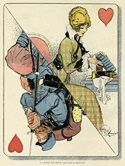 Separated Prints: Cartoon, The Queen of Hearts, WW1
