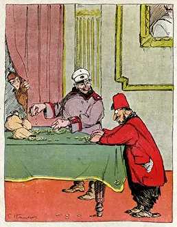 Bulgaria Prints: Cartoon, The real Galette des Rois, WW1