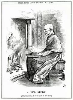 Images Dated 14th February 2020: Cartoon, A Red Study (Cardinal Manning)