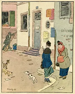 Neighbours Prints: Cartoon, Replacing the maid, WW1