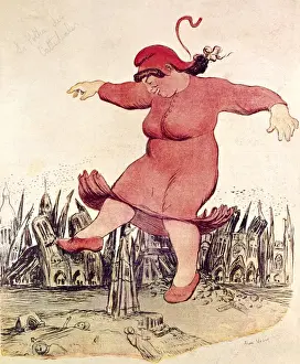 Coeur Prints: Cartoon, revolutionary Frenchwoman in Paris