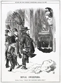 Disraeli Gallery: Cartoon, Rival Sweepers (Electoral Reform)