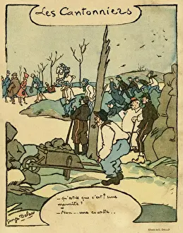 Cartoon, The Road Menders, WW1