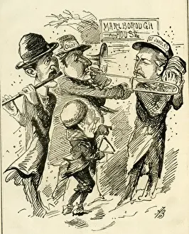 Trombone Prints: Cartoon, Royal Waits, outside Marlborough House