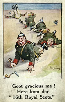 Ridicule Gallery: Cartoon satirising German soldiers, WW1