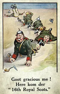 Broken Prints: Cartoon satirising German soldiers, WW1