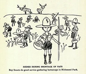 Cartoon, Scenes during shortage of fats