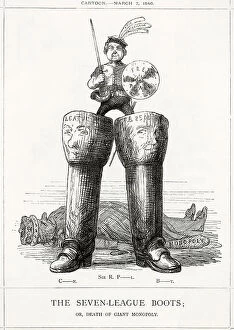 Peel Collection: Cartoon, The Seven-league boots 1846