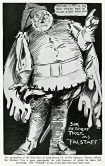 Stomach Gallery: Cartoon, Sir Herbert Tree as Falstaff