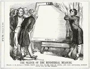 Cartoon, The Sketch of the Ministerial Measure (Disraeli)