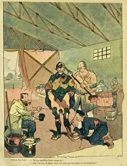 Cartoon, Soldier in camouflage uniform, WW1