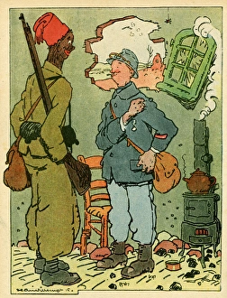 Cartoon, A sophisticated man, WW1 Cartoon, A sophisticated man, WW1