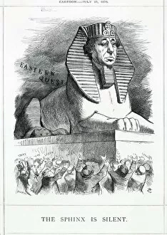 Cartoon, The Sphinx is Silent (Disraeli foreign policy)