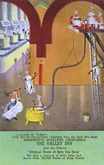 Andersen Prints: Cartoon, Split Pea Soup, Valley Inn, California, USA