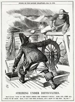 Tenniel Gallery: Cartoon, Steering Under Difficulties (Disraeli, Gladstone)