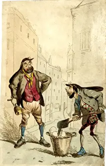 Scruffy Prints: Cartoon, two street cleaners