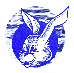 Bunny Prints: Cartoon style rabbit - 1950s printer's block