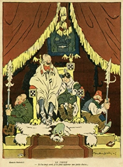 Cartoon, The Throne, WW1 Cartoon, The Throne, WW1