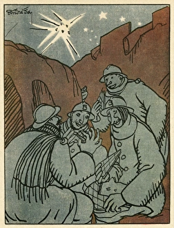 Bursting Gallery: Cartoon, In the trench, WW1