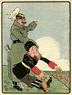 Bulgaria Prints: Cartoon, The Ultimate Precaution, WW1