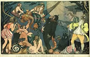 Images Dated 6th November 2015: Cartoon, Underwater mythology, WW1