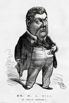 Farce Prints: Cartoon, W J Hill as Mr Cattermole in Private Secretary