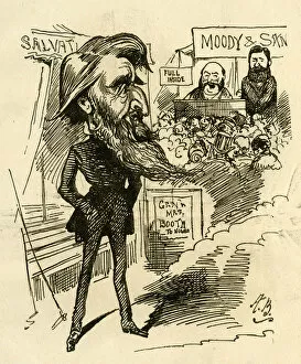 Cartoon, William Booth v. Moody & Sankey