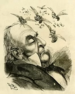Images Dated 20th April 2017: Cartoon, William Gladstone asleep